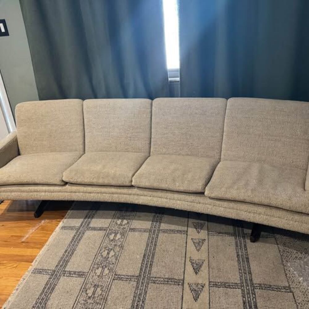Vintage Fredrick Kayser curved sofa great condition. Rosewood legs
